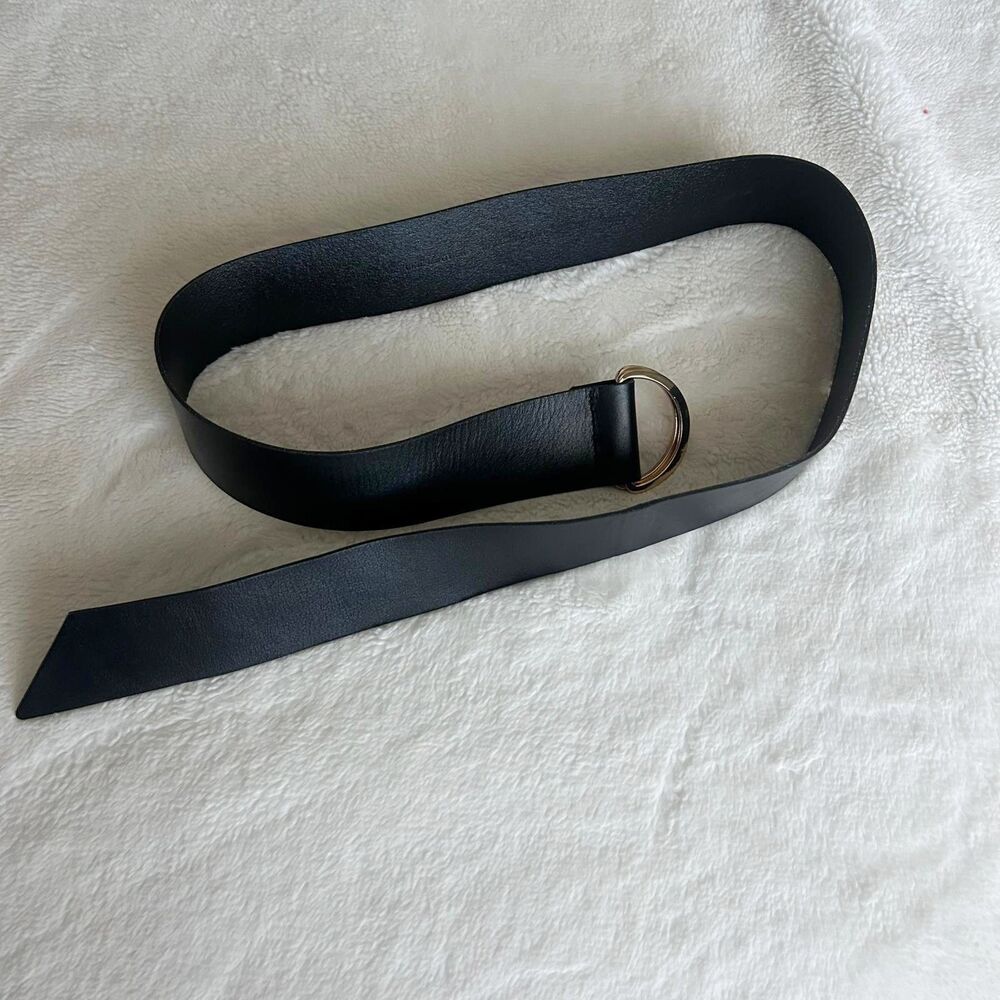 Walter Baker Geneva Leather Belt Black Silver Buckle M